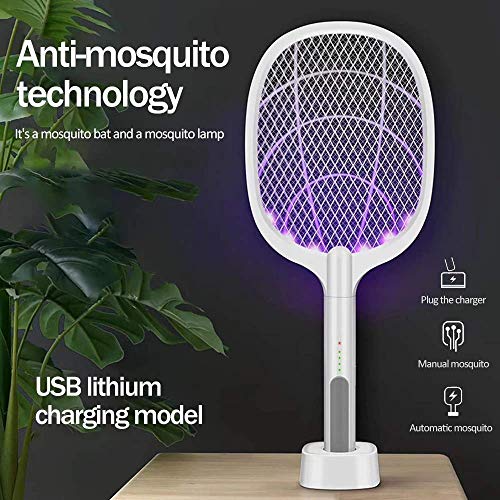 LIOMES USB Electric Photocatalysis Mute Mosquito Insect Bug Zapper Trap Killer LED Lamp Mute Low Power Consumption Mosquito Killer Lamp with Two Mode Light (Black) - Image 3