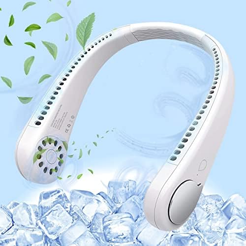 CRENTILA® Portable Neck Fan Rechargeable Super 360° Cooling Hanging Hand Free Fan for Women Men Personal Headphone Design Ultra Quiet Neck Air Conditioner with 3 Wind Speed for Home and Kitchen