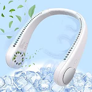 CRENTILA® Portable Neck Fan Rechargeable Super 360° Cooling Hanging Hand Free Fan for Women Men Personal Headphone Design Ultra Quiet Neck Air Conditioner with 3 Wind Speed for Home and Kitchen