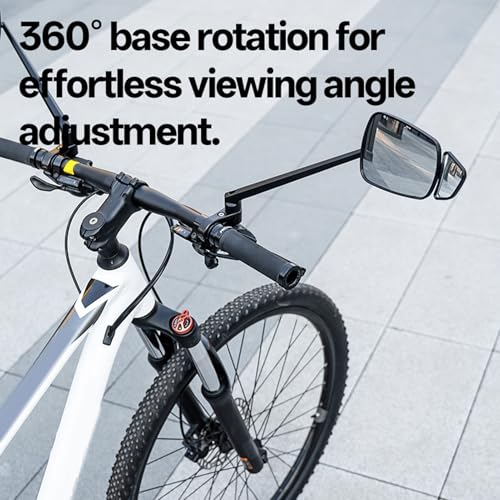 Espejo retrovisor de bicicleta ajustable gran angular para manillar de 20-25 mm de aluminio 3