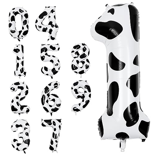Ballons numérotés aluminium imprimé vache Toyvian pour décoration anniversaire