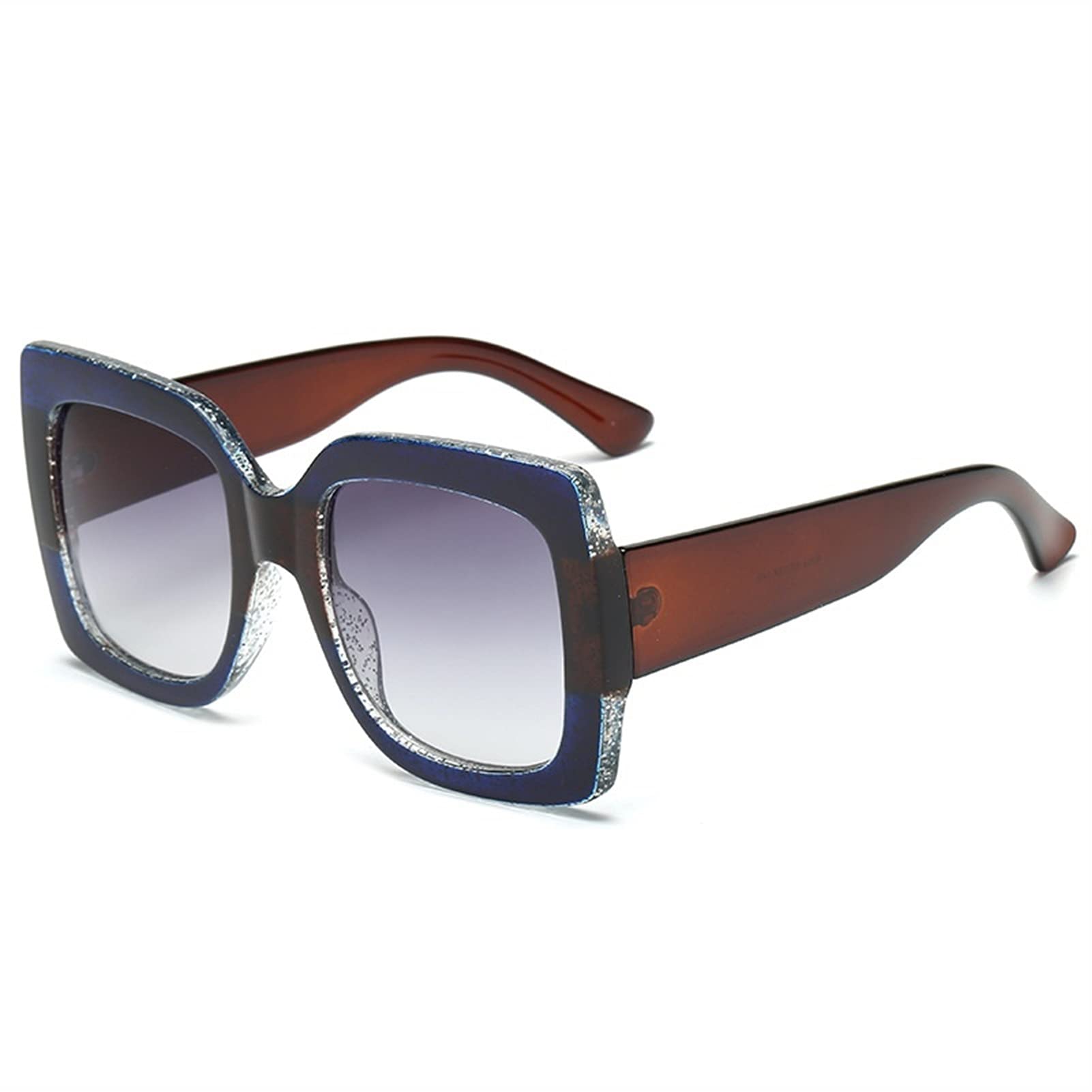 Fashion Three-Color Square Sunglasses Big Frame Caijing Cool Sunglasses for Men and Women (Color : E)
