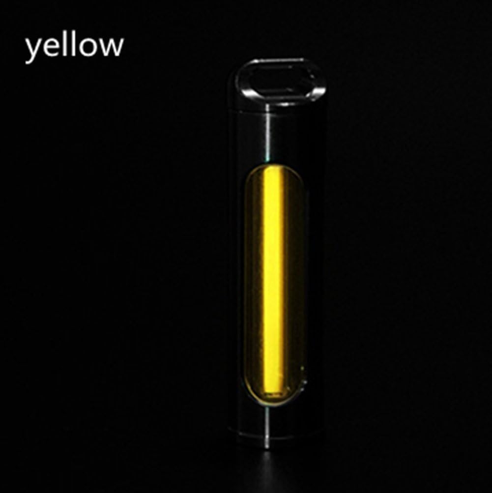 Key Chain Tube Lamp Self Luminous 25 Years Fluorescent Vial Key Ring Hurricane Emergency Survival Lights for Outdoor (A Yellow)
