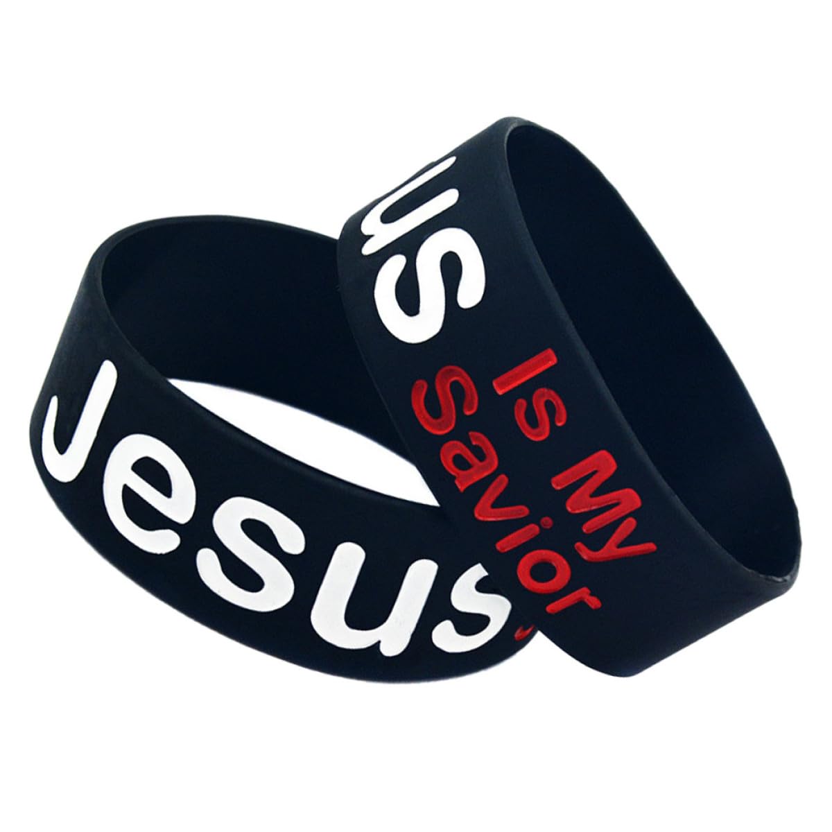 Alipis 2pcs Jesus Bracelet Silicone Wristband Bracelet Bangle Jewelry for Unisex Wristband as Dad Black for Women for Wearing Daily