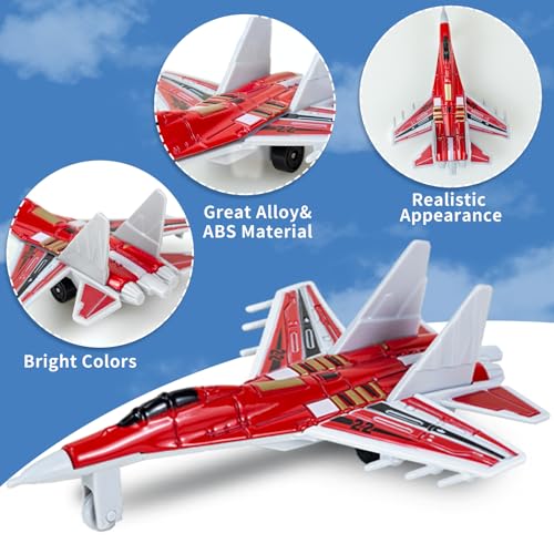 Toy Airplane 12 Pack,Diecast Plastic Airplane Toys for Boys Toddlers Age 1 2 3 4 5 6,Military Fighter Jet Alloy Planes Model,Plane Toys for Kids Toddlers Birthday Christmas Party Favors