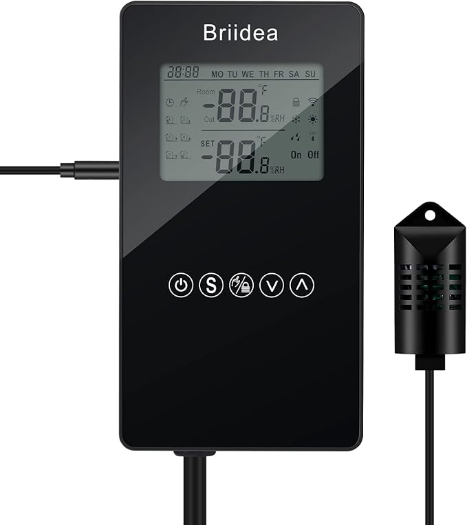 Humidity Controller Briidea PreWired Humidistat Humidifier Dehumidifier with LCD
