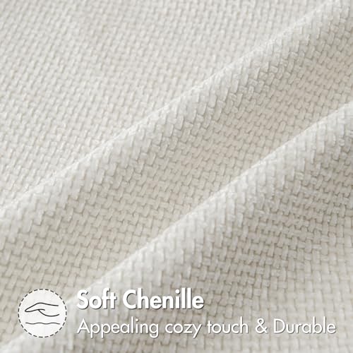 Image of MIULEE Pack of 2 Couch Throw Pillow Covers 18x18 Inch Neutral Pure White Modern Boho Accent Decorative Pillow Covers Soft Chenille Farmhouse Cushion Covers for Home Decor Bed Sofa Living Room