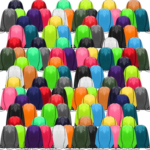 Image of Shappy Drawstring Backpack Bulk Sports Gym Cinch Bag Polyester String Bag for Men Women(20 Colors,400 Pcs)