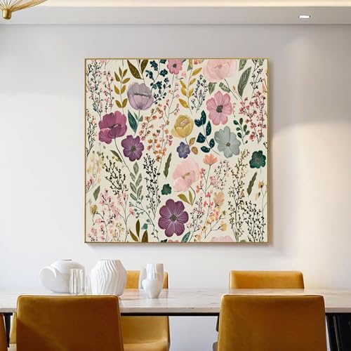 Arte de pared: jardín japonés en pintura floral pintada a mano de 70x100cm para decorar tu salón 4