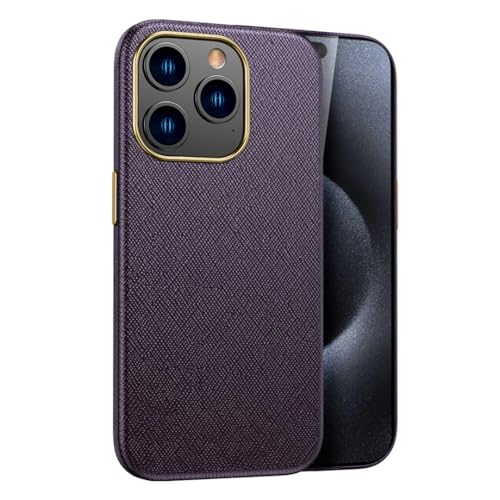 Étui antichoc en cuir pour iPhone 14 Pro Max protégeant contre les chutes violet