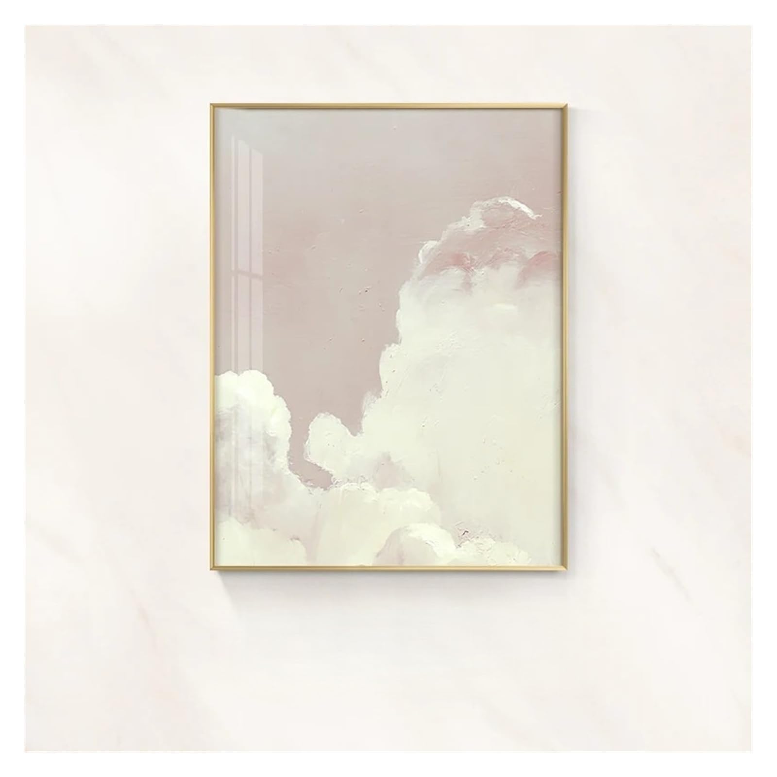 Impression sur Toile Peinture Affiche Ciel Bleu Nuages Blancs, Style Nordique 50x70cm