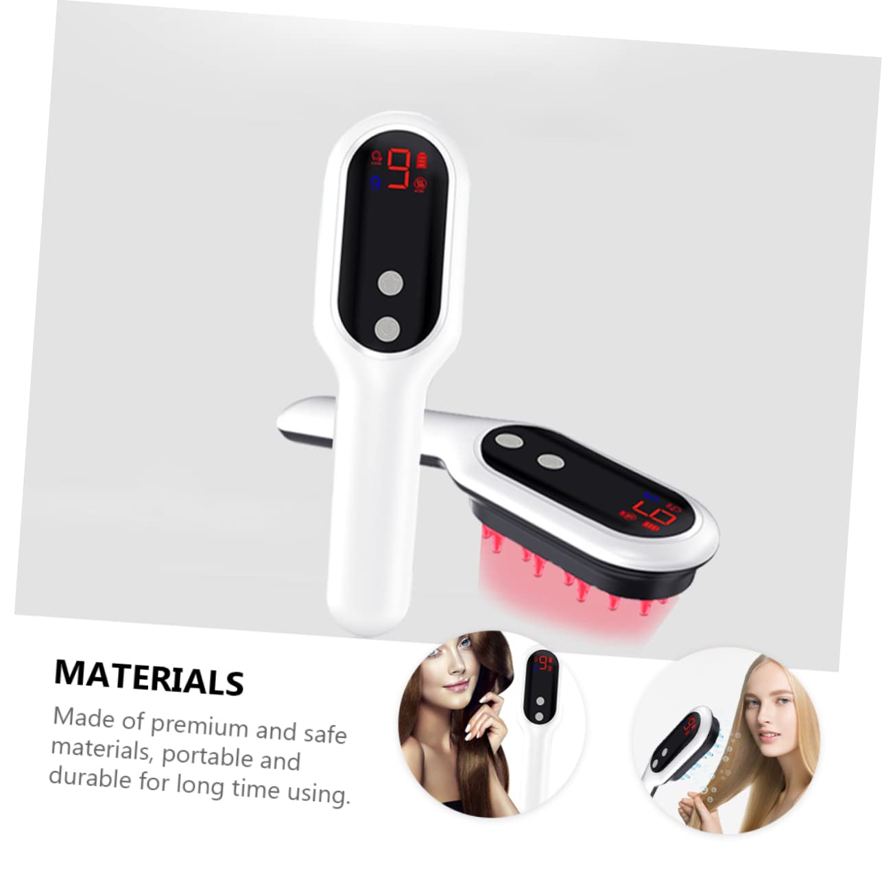 Pettine Massaggiante Elettrico per Cuoio Capelluto, Abs e Tpu | Massaggiatore Capelluto Elettrico, Rilassamento e Aumento del Flusso Sanguigno, Bianco