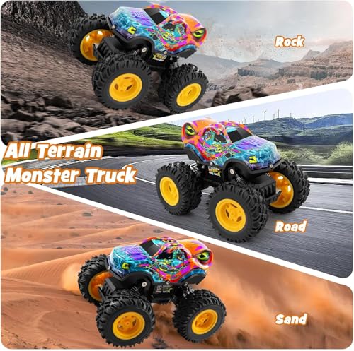 Remote Control Monster Truck Toys with Led Light Remote Control Car Rechargeable RC Car All Terrain for RC Truck for Boys, Monster Truck Toys for Kids - Image 4