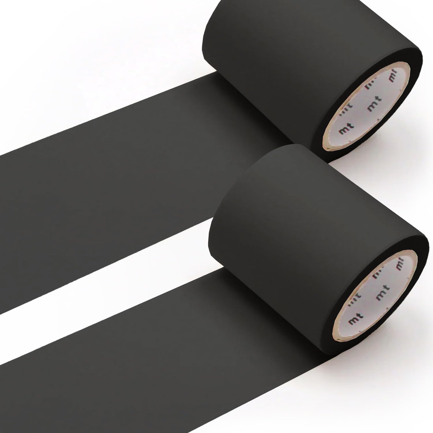MT Washi Masking Tape - Kamoi Paper Washi Adhesive Tape - 50mm * 7m - Pack of 2 Rolls (Black)