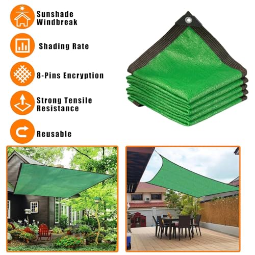 Voile d'ombrage vert 5x6m pour jardin et terrasse protection solaire 95%