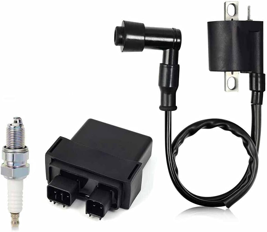 Ignition Coil, Ignition Coil & Spark Plug & CDI Box Set For Yamaha YFM50 50R Raptor 50 2004-2008/OEM:5YF-85540-00-00,3KJ-82310-10-00