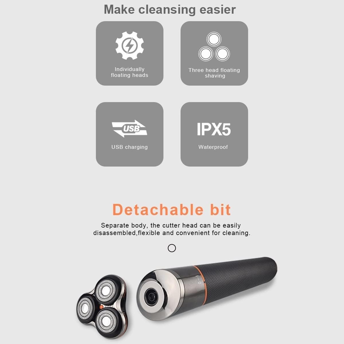 Head Shavers for Bald Men, 4in1 IPX5 multifunctional wet dry electric shaver for men facial body rechargeable electric razor hair shaver beard shaving