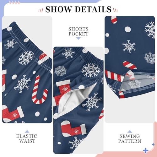 Sock Snowflake Candy Christmas Boys Pants for Kids Jogger Pants with Pockets S-XL4