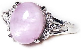 Kunzite Ring | 8x10mm Oval | Heart & Crown Chakra Crystal | 925 Sterling Silver Minimalist Design | Adjustable Size 6-11