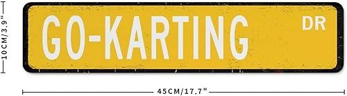Miniatura 2 de Autravelco Letreros metálicos de carreras de Go Karting para exteriores, casa de campo, patio, baño, decoración del hogar, letreros de lata