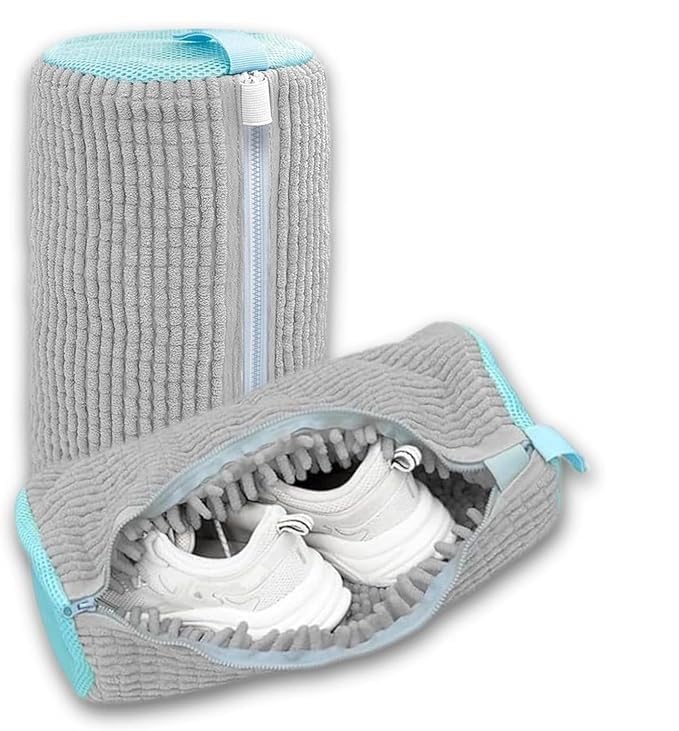 Laundry Shoe Bags for Washing Machine - Shoe Laundry Bag for Washer and Dryer with Zipper & Fluffy Fibers, Durable & Reusable (Grey)-image-46