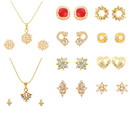 Touchstone Gold Plated Designer & Pretty Pendant Sets & Earrings Collection for Women (B01MG91IXW) Amazon Price History, Amazon Price Tracker