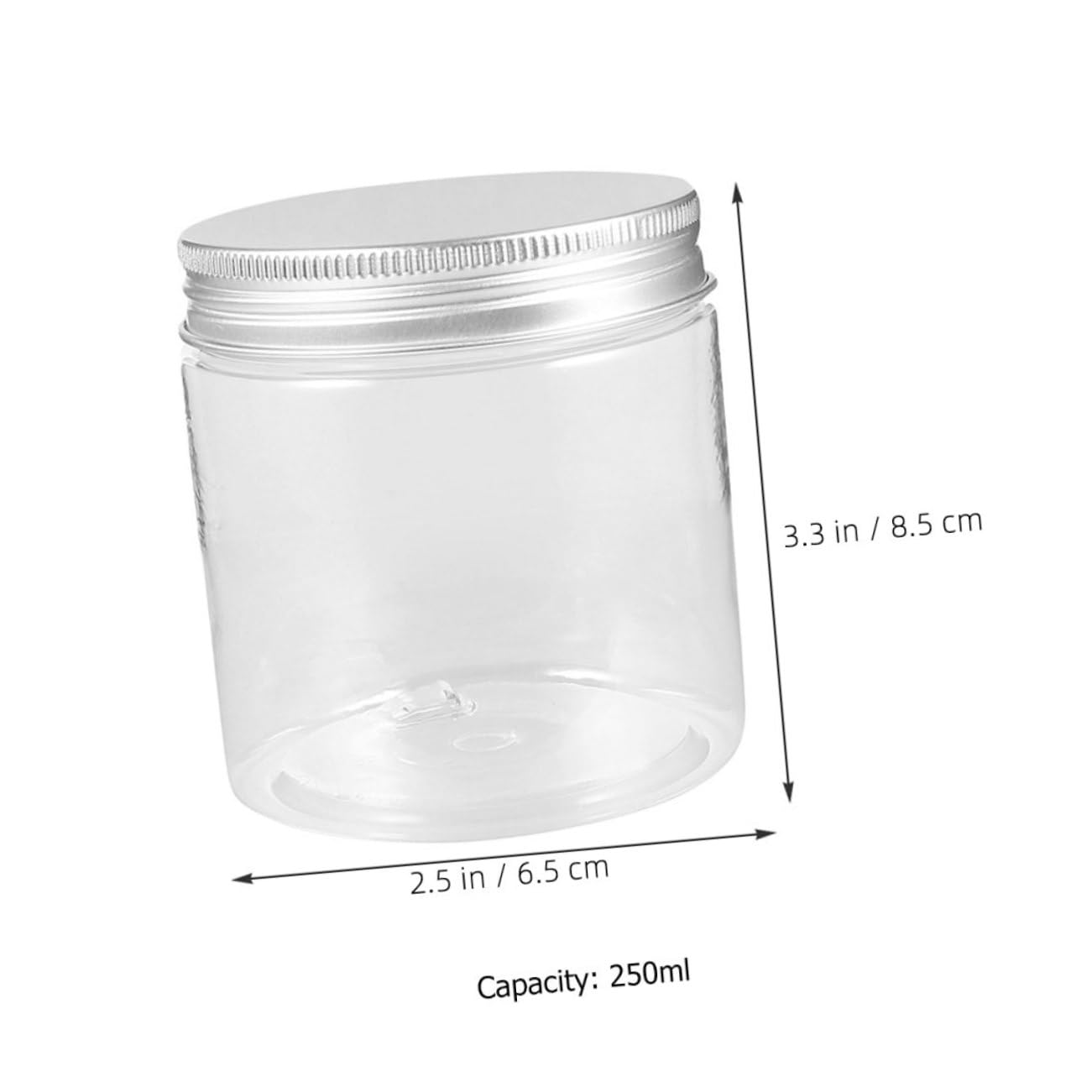 Set de 12 Tarros Reutilizables para Alimentos de 250ml con Tapa de Aluminio Transparente, Ideales para Cocina, Viaje y Almacenamiento Fácil