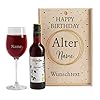 Herz & Heim® tolles Wein-Geschenk zum Geburtstag mit graviertem Weinglas und Wein zur Auswahl in Weinkiste Merlot