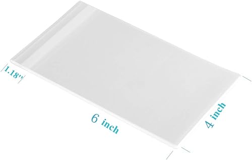 Miniatura 3 de 200 bolsas de celofán transparentes con autocierre adhesivo de 0001 pulgadas de plástico OPP para galletas horneadas y útiles para fiestas como