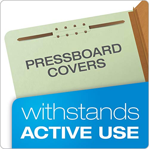 Pendaflex-Recycled-Classification-File-Folders-2-Dividers-2-Embedded-Fasteners-25-Tab-Cut-Legal-Size-Light-Green-Box-of-10-29076R