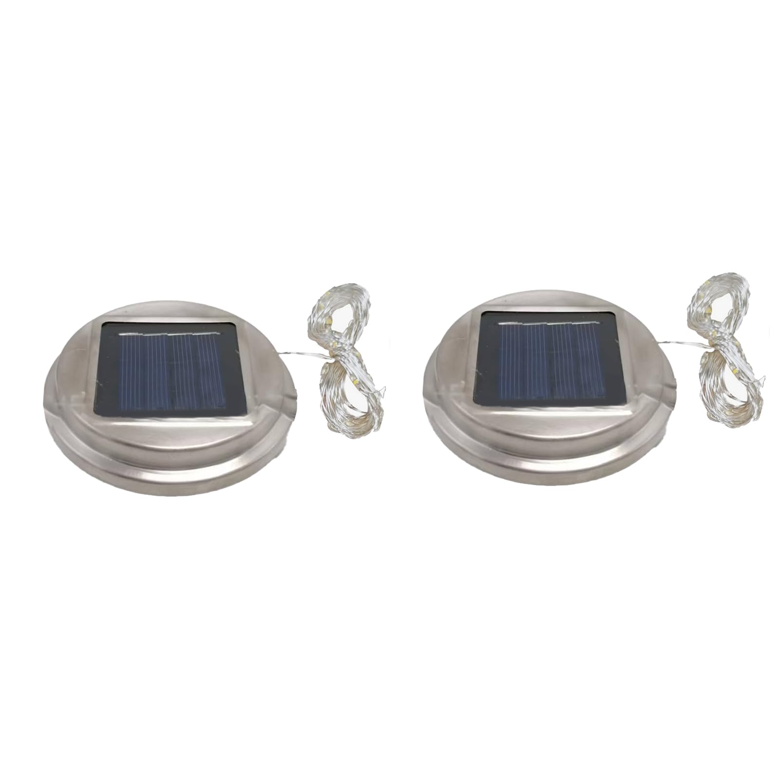 Zanthicia 2PCS Round Replacement Solar Light Tops 8cm for Lanterns LED ABS Replacement Solar Panels for Garden Lights Outdoor, 20 led Warm White（2）