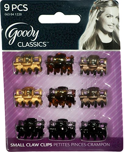 Goody Classics Small Claw Clips Assorted Colors, 9Pcs