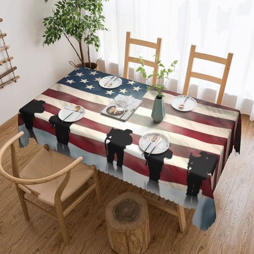 Nappe drapeau américain imperméable et lavable pour table rustique - 2
