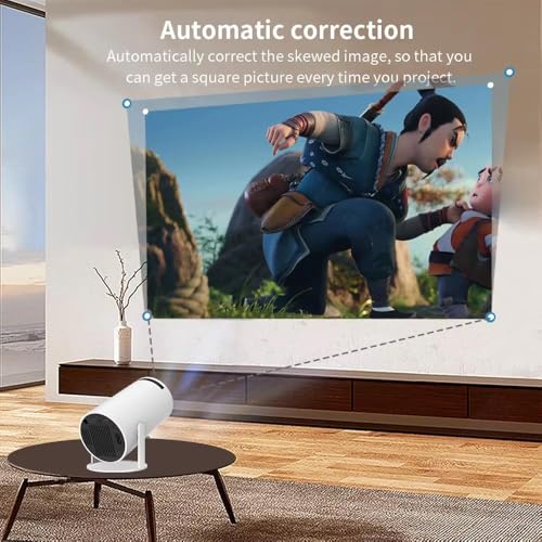Image of Smart LED Projector with 720p HD Resolution, Rotatable Design, Built-in Streaming Apps 2000 Lumens, Screen Mirroring, 3 Watts Speaker (White)