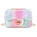 CMK Trendy Kids Quilted Embossed PU Leather Kids Purse for Little Girls with Metal Chain (15cm(L) x 7.5cm(W) x 9cm(H), (80001_Hotpink)