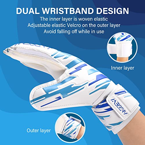 Anrrew Soccer Goalie Gloves With Fingersave And Double Wrist Protection.goalkeeper Gloves Provide Extreme Strong Control And Grip.soccer Gloves For Youth,Kids,Adult #TOP3
