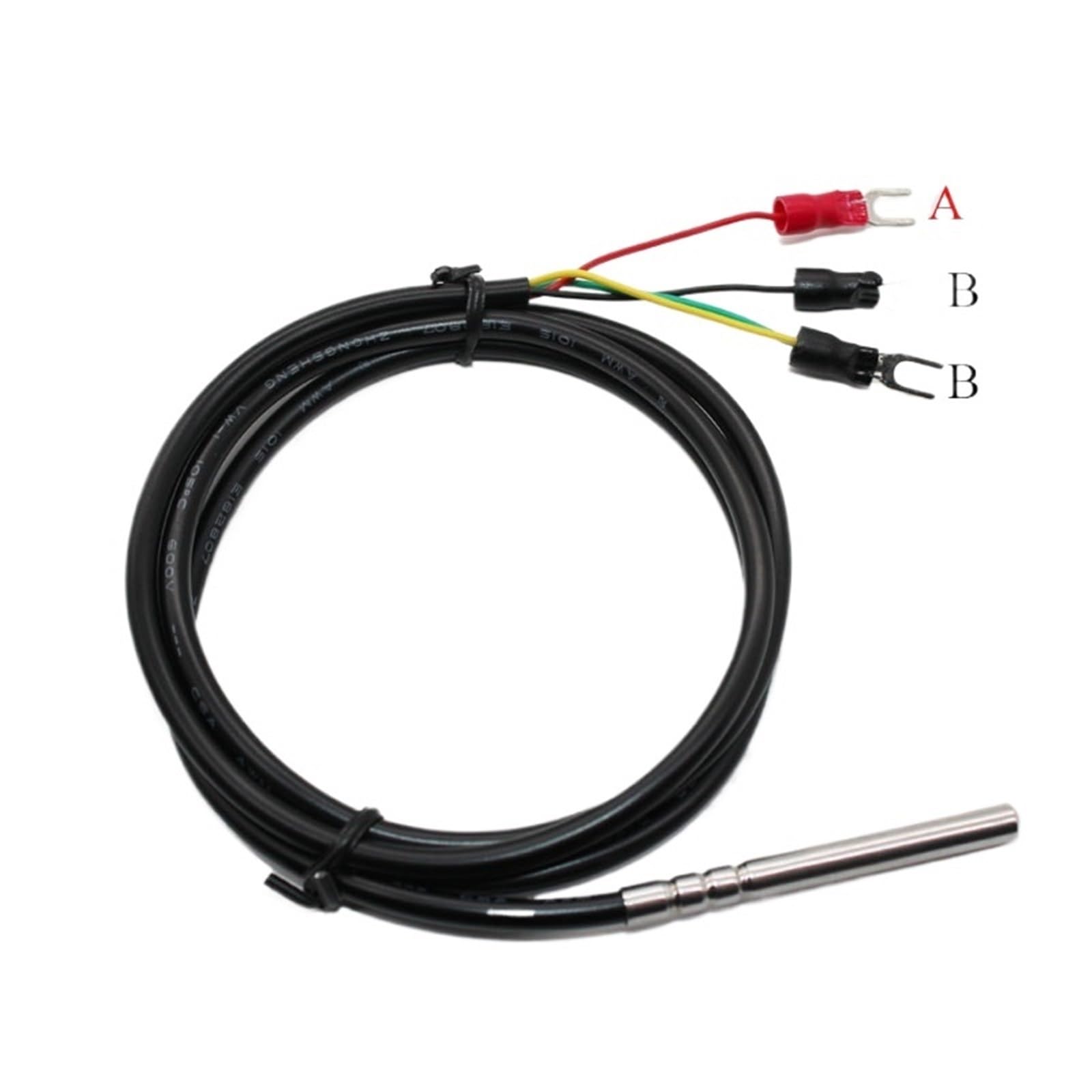 1pcs waterproof probe thermal resistance stainless steel 5 * 50mm(2 wire type 1m)
