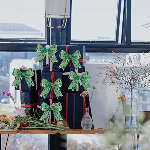 6Pack-St-Patricks-Day-Wreath-Bows-Shamrock-Clover-Green-Wreath-Bow-Gift-Bows-Tree-Topper-for-St-Patrick-s-Day-Decorations-Front-Door-Wreath-Home-Outdoor-Decorations