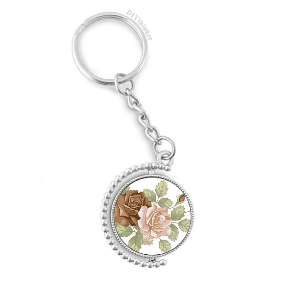 Porte-clés rotatif roses blanches à offrir comme délicat souvenir floral - 4