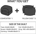 Decroom Lightweight Full Comforter Set with 2 Pillow Sham - 3 Pieces Set - Quilted Down Alternative Comforter/Duvet Insert for All Season - Black/Grey - Full Size