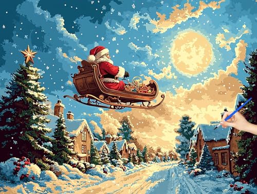 �������G ���i Paint by Numbers �N���X�}�X �y�C���g�o�C�i���o�[ �����h��G �q�� ���S�� DIY �i���o�[�y�C���g ��H�| �G�� �|�p��h���� �A�N�����L�b�g ��l�̂��߂̃N���G�C�e�B�u�Ȏ �a�����v���[���g �z�[�� �I�t�B�X�̕Ǒ�