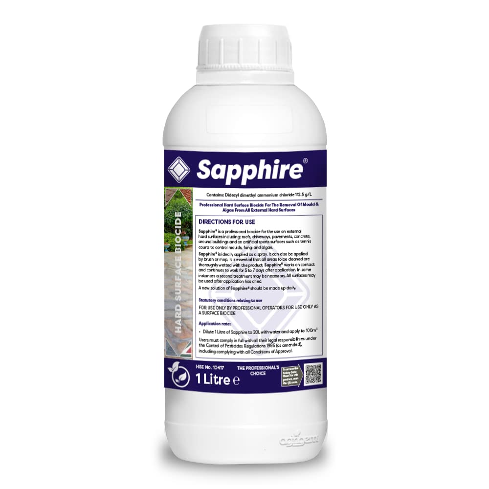 Sapphire Professional Patio & Hard Surface Cleaner 1L | Treats Algae & Grime | Covers 200m²
