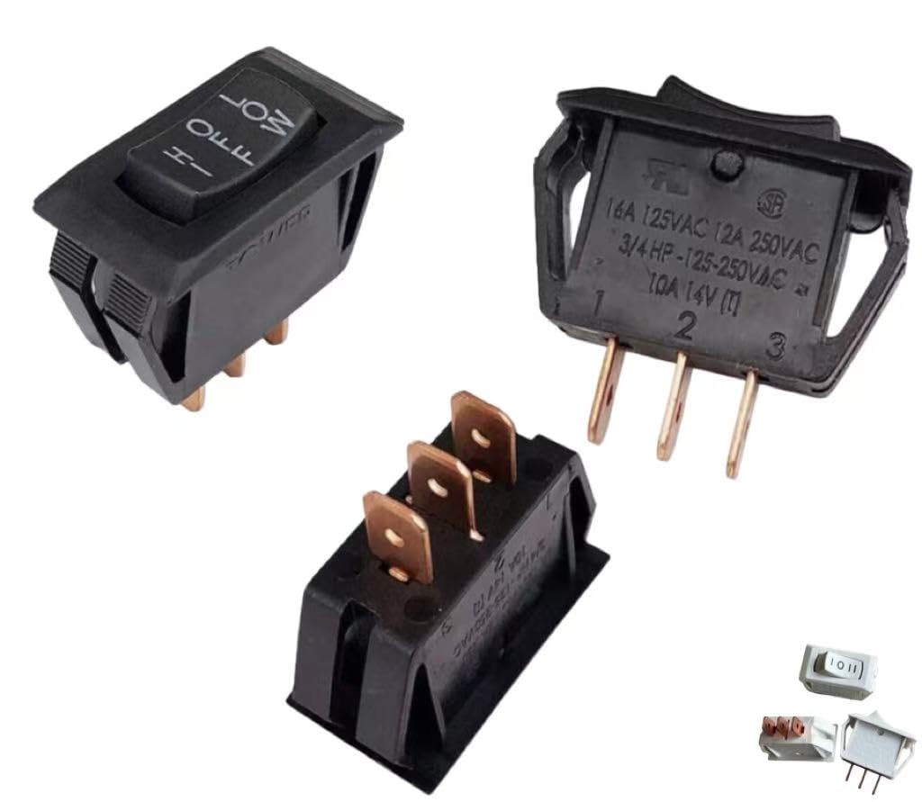 3Pcs HIGH-Off-Low Maintained Rocker Switch 3 Pins 3 Positions Replace Parts Compatible with to-we
