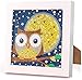 Aapxi 5d Diamond Painting Set Full zubehör Eule Bilder,Malen nach Zahlen Diamant Painting für Kinder mit Holzrahmen Arts Craft Home Wand-Decor 18 x 18 cm
