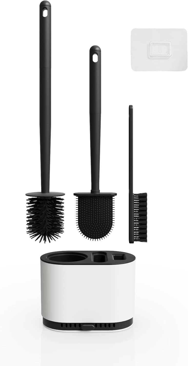 LBSYSLB Toilet Brush,Silicone Toilet Brush Flexible Bristles,Deep