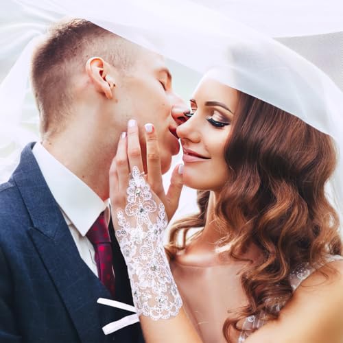 Fingerless Lace Gloves for Kids - White Lace Performance Gloves for Flower Girls, Weddings, and Stage Performance2