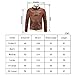 AOWOFS Men's Faux Leather Jacket Brown Motorcycle Bomber Shearling Suede Stand Collar