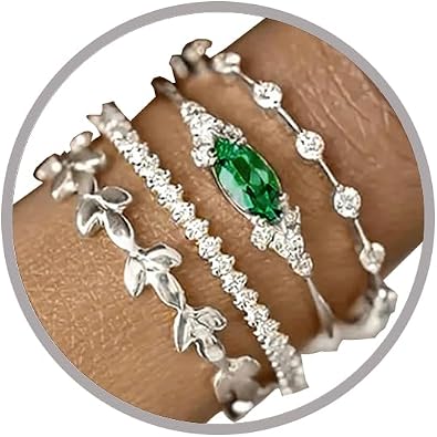 Otxas Stackable Rings for Women Size 6-10 Dainty Wedding Band Sets for Women Non Tarnish