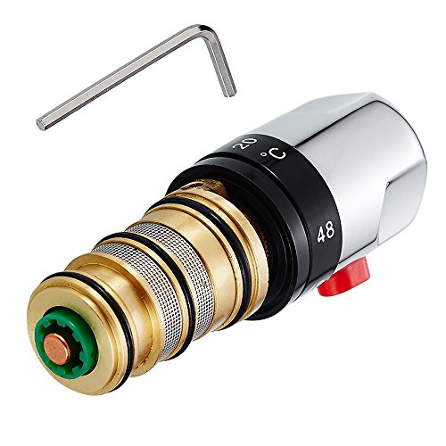 Grifo Mezclador termostático de Baño Manija de Válvula para ducha Conjunto de Repuesto Cartucho Control de Temperatura Constante de Bronce