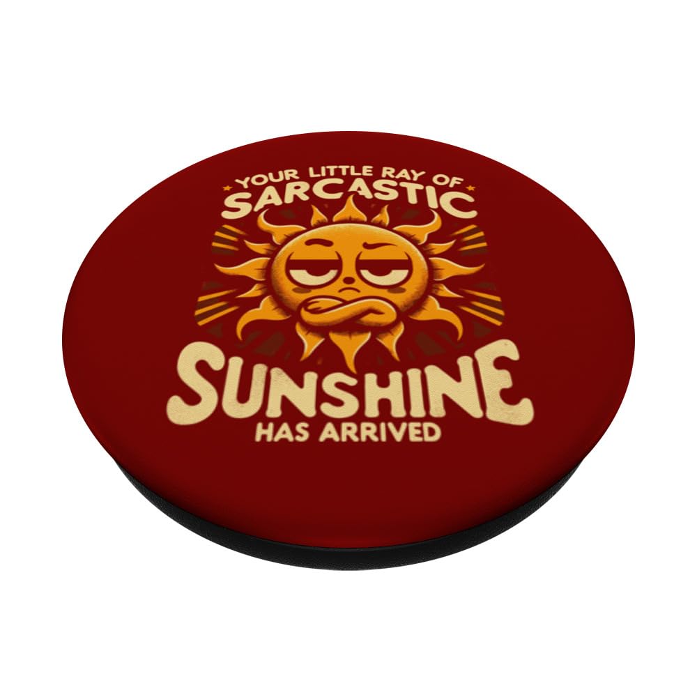 Morning People Ray Of Sarcastic Sunshine Has Arrived Sarcasm PopSockets Swappable PopGrip, Black - Image 2